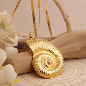 Gold Spiral Conch Necklace